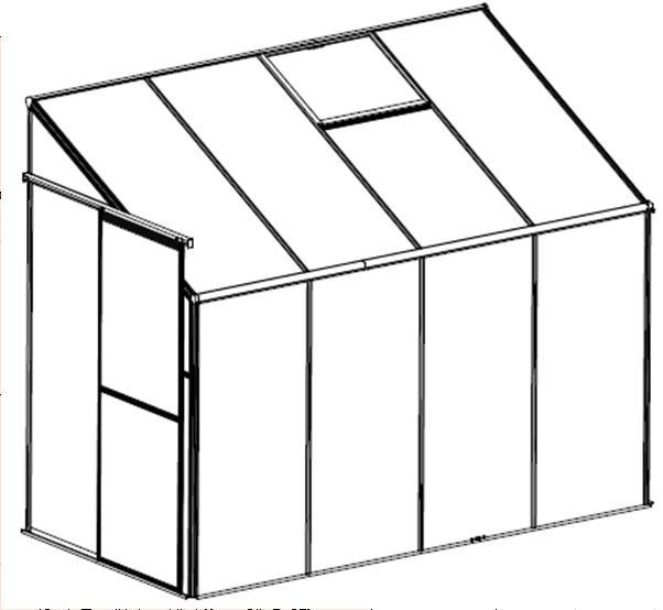 Ngôi nhà màu xanh lá cây treo tường 4ft dễ dàng lắp ráp Nhà kính sở thích 1