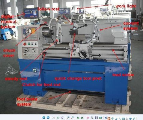 Máy tiện cơ khí chính xác hàng đầu Máy tiện kim loại 1000mm Tình trạng mới